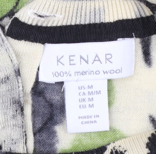 KENAR Women's Multicoloured Floral Merino Wool Pullover Jumper M