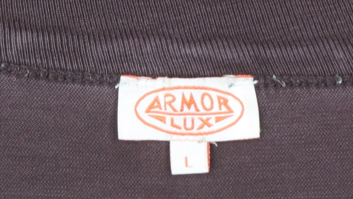 Armor Lux Men's Brown Cotton Crew Neck T-Shirt Size L