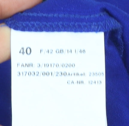 Basler Women's Blue Studded Round Neck Long Sleeve Top Size 12