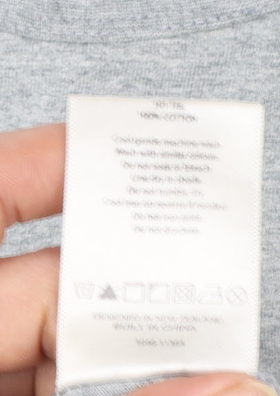 Huffer Men's Grey Cotton Crew Neck T-Shirt Size M Classic Fit