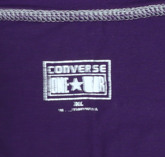 Converse Women’s Purple XL Long Sleeve Henley T-Shirt