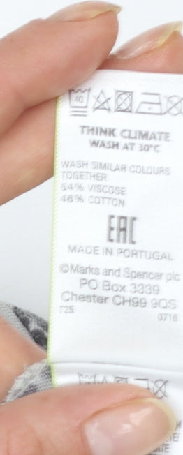 Marks & Spencer Women’s Grey Mix Long Sleeve Viscose Cotton T-Shirt UK 24