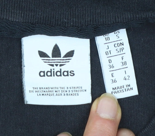 adidas Womens Black Basic Cotton T-Shirt Size 10