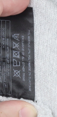 Klass Women’s Grey Beaded Crew Neck Pullover Jumper Size 2XL