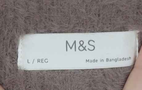 Marks & Spencer Women’s Brown L Fluffy Knit Winter Sweatpants