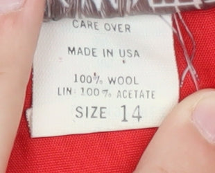 Jack Winter Womens Red Wool Midi Pencil Skirt Size 14