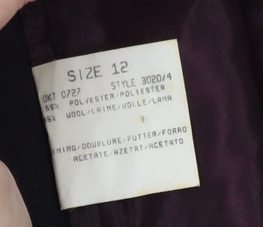 Planet Women’s Black Wool Blend Midi Pencil Skirt Size 12