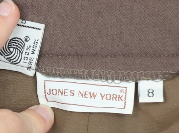 Jones New York Women’s Brown Wool Midi Pencil Skirt Size 8
