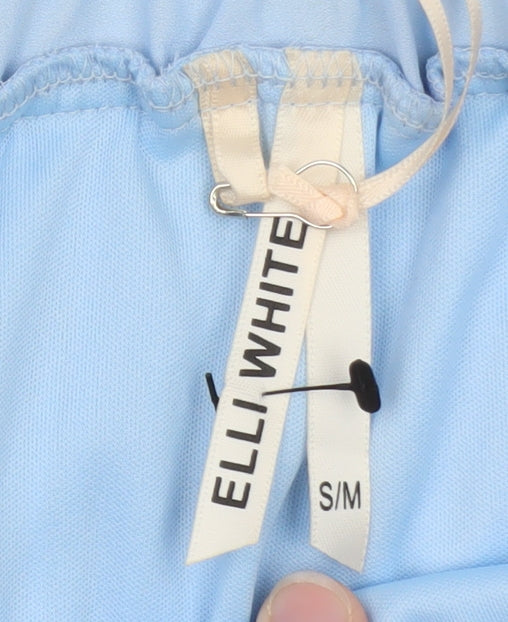 ELLI WHITE Womens Blue Pleated Layered Midi Skirt S