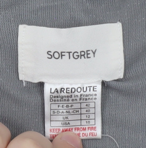 La Redoute Women Grey Size 12 Shift Dress 3/4 Sleeve Knit