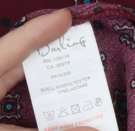 Darling London Women's Red Geometric Shift Dress Size 8