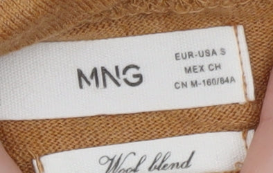 Mango Women’s Beige Roll Neck Wool Blend Pullover Jumper Size S