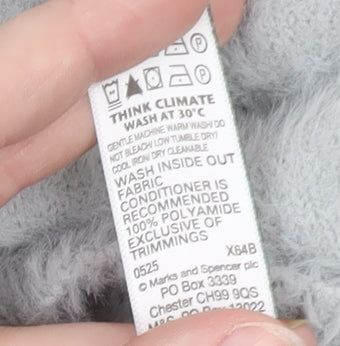 Marks & Spencer Women’s Grey V-Neck Fluffy Knit Pullover Jumper Size M