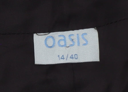 Oasis Women Brown Wool Tweed Flared Knee Length Skirt Size 14