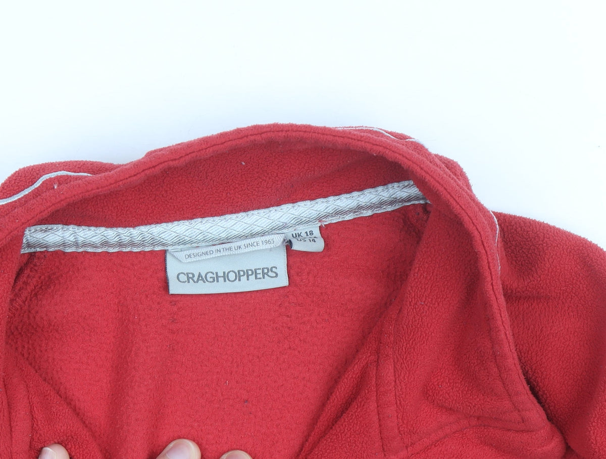 Craghoppers Women's Red Fleece Pullover Sweatshirt UK 18 1/2 Zip Outdoor