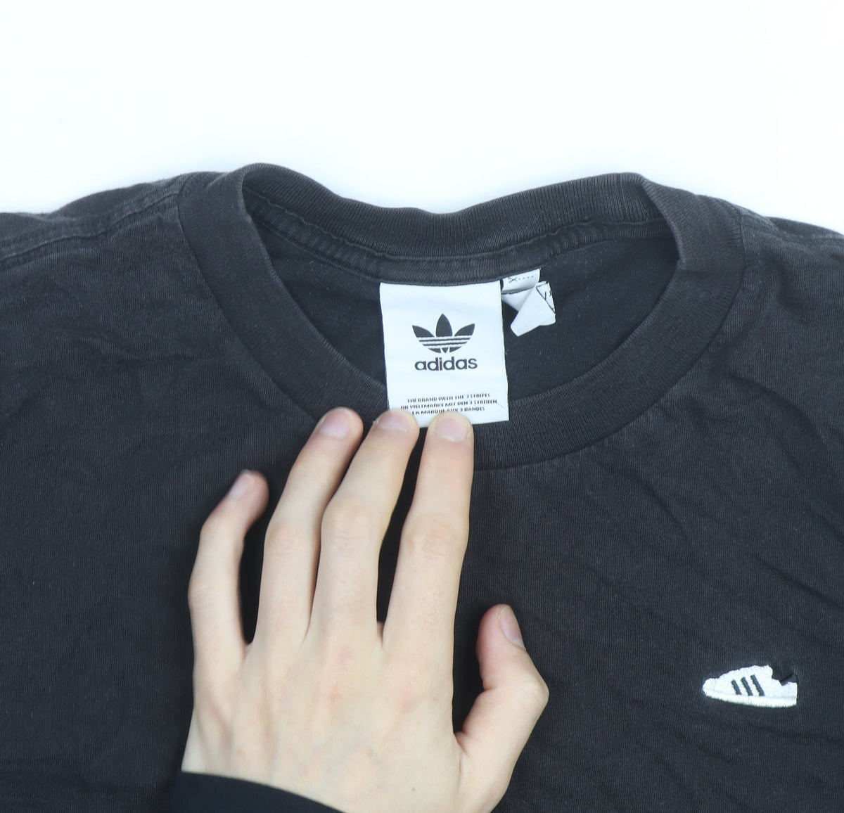 Adidas Mens Black Crew Neck Short Sleeve Cotton T-Shirt Size M