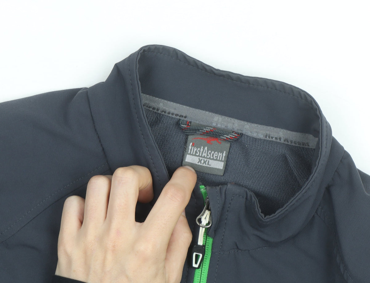 First Ascent Men's Black 2XL Soft Shell Jacket Outdoor Hiking Windproof