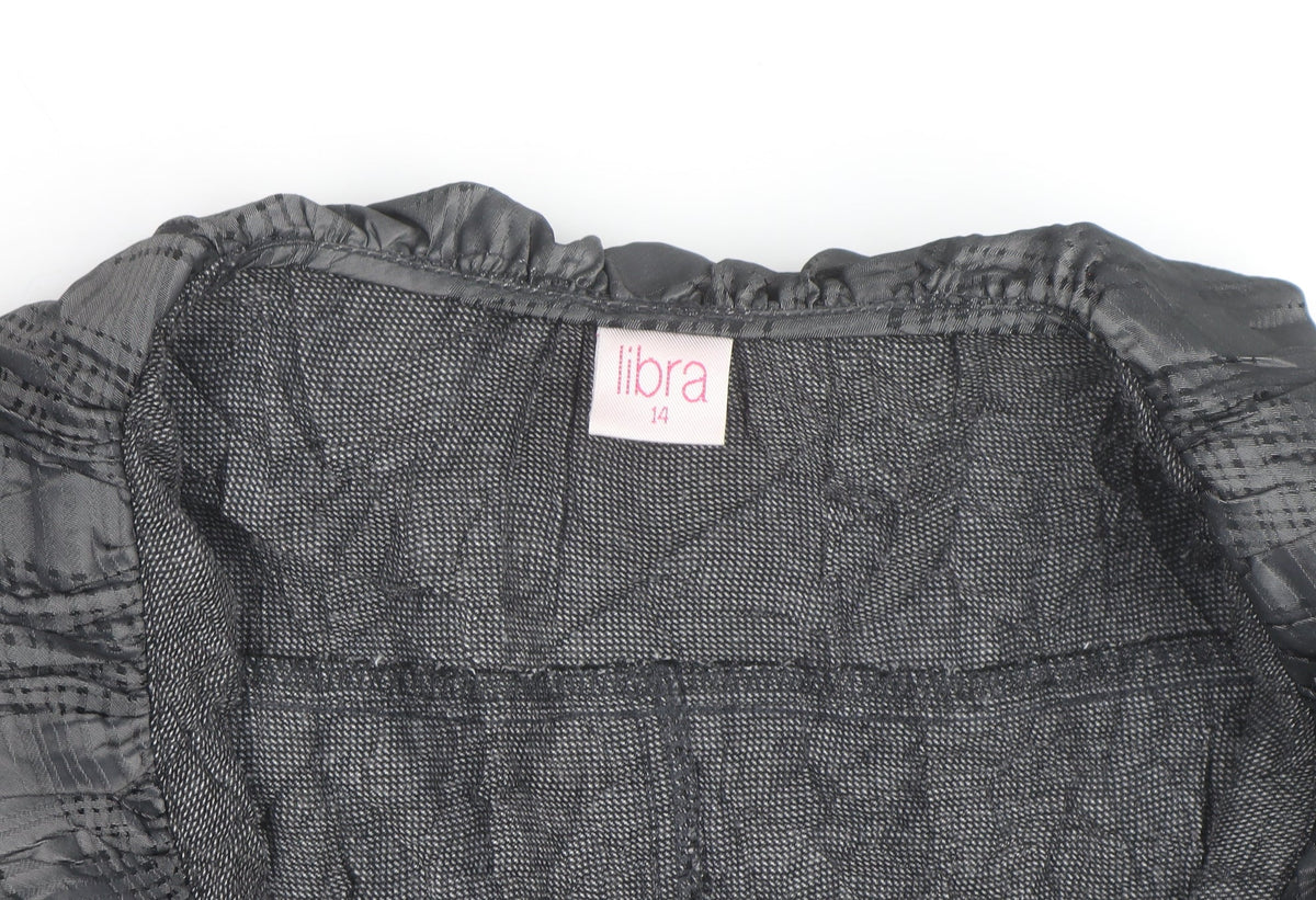 Libra Women’s Grey Ruffle Long Sleeve Blouse Size 14