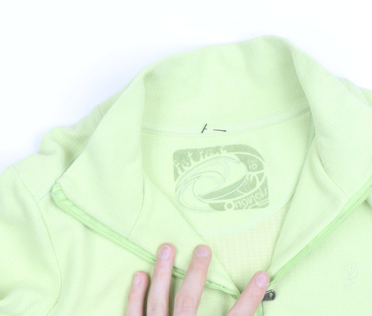 FatFace Women's Green 1/4 Zip Pullover Sweatshirt Size 10 Fleece Cotton Blend