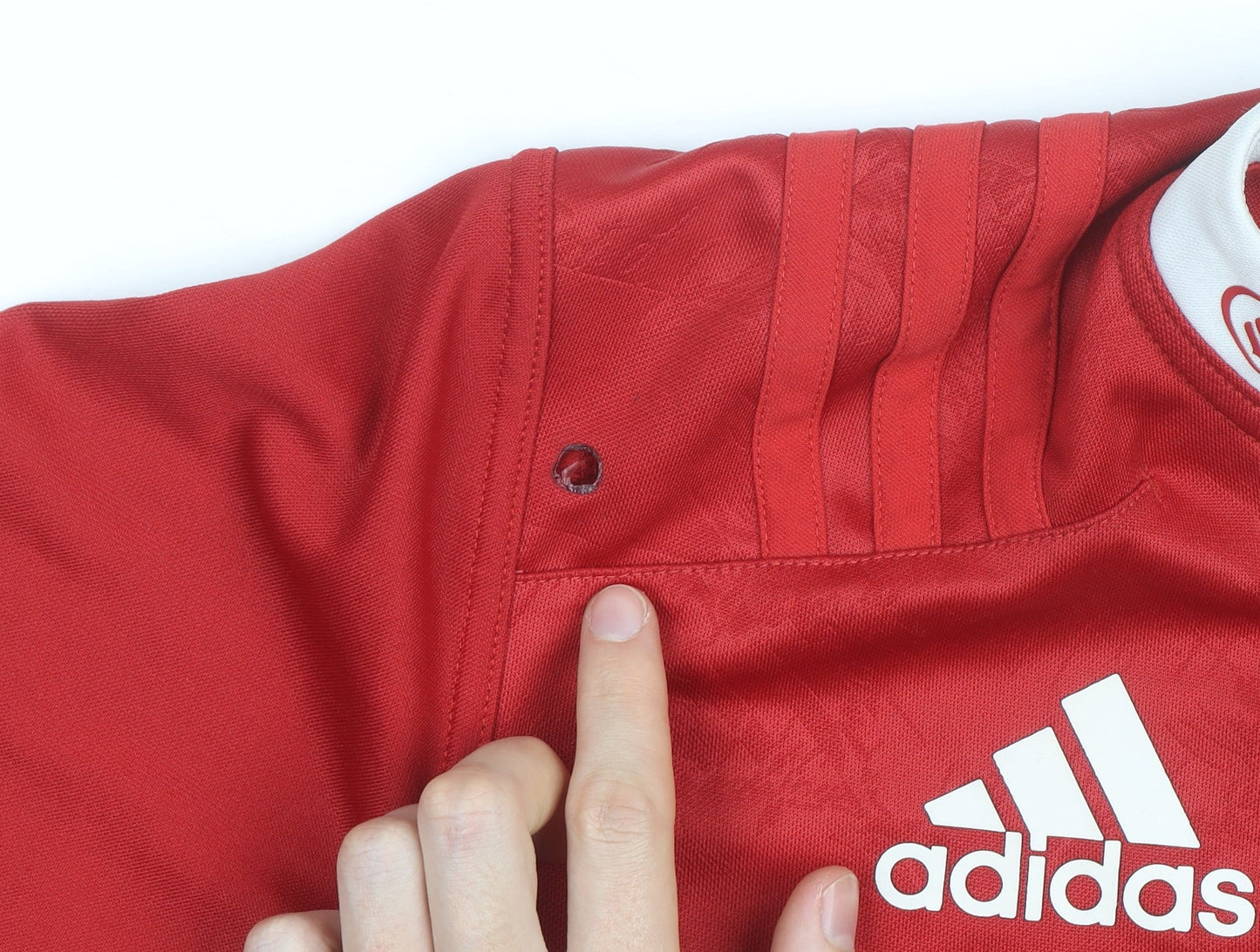 Adidas Men's Red Rugby Jersey Top Size L Athletic Fit