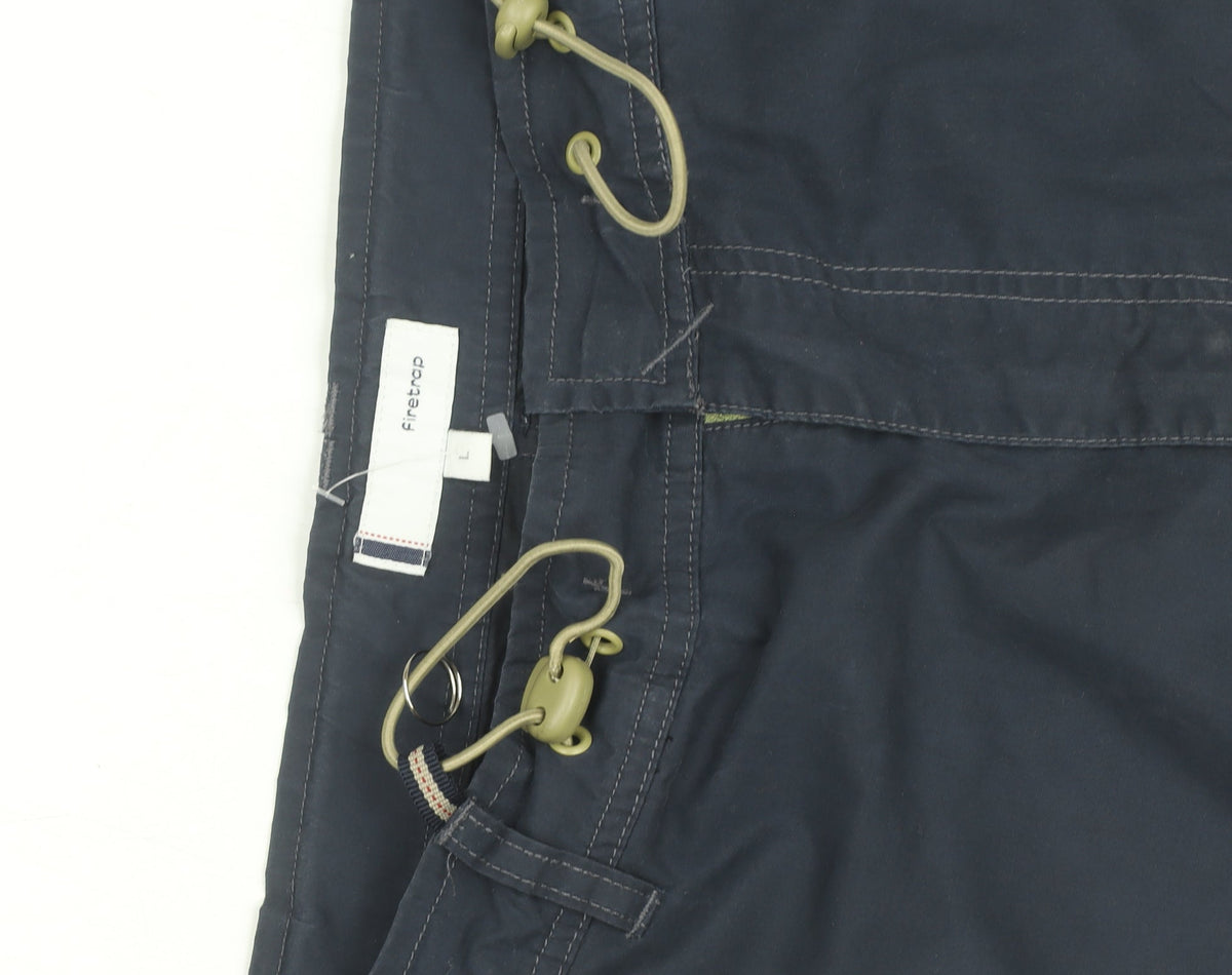 Firetrap Men’s Blue Cargo Trousers L 32x31 Cotton Drawstring