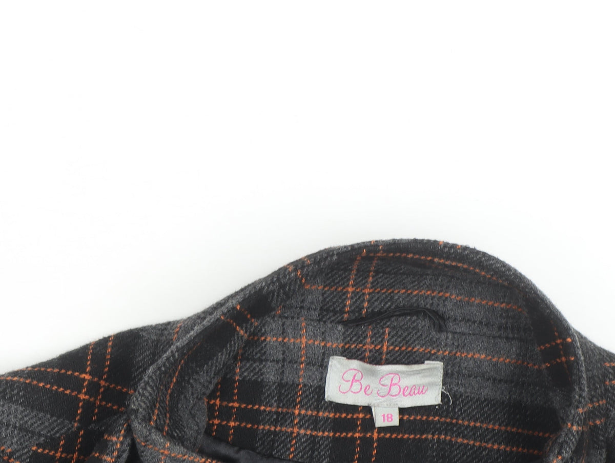 Additional view of Be Beau Women's Grey Check Blazer Jacket, size 18, Lined Tweed Workwear