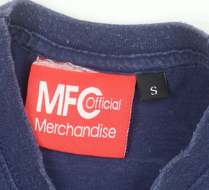 MFC Official Merchandise Men's Blue Small Crew Neck Graphic T-Shirt