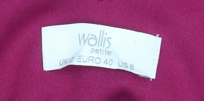 Wallis Petite Women's Purple Beaded Asymmetric Shift Dress Size 12