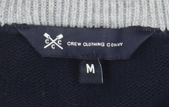 Crew Clothing Men's Blue Half Zip Cotton Jumper M