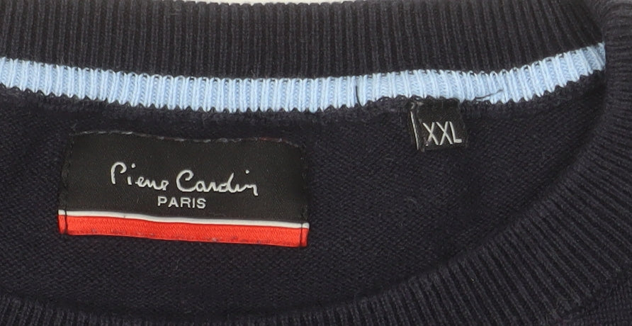 Pierre Cardin Men’s Blue 2XL Cotton Crew Neck Pullover Jumper