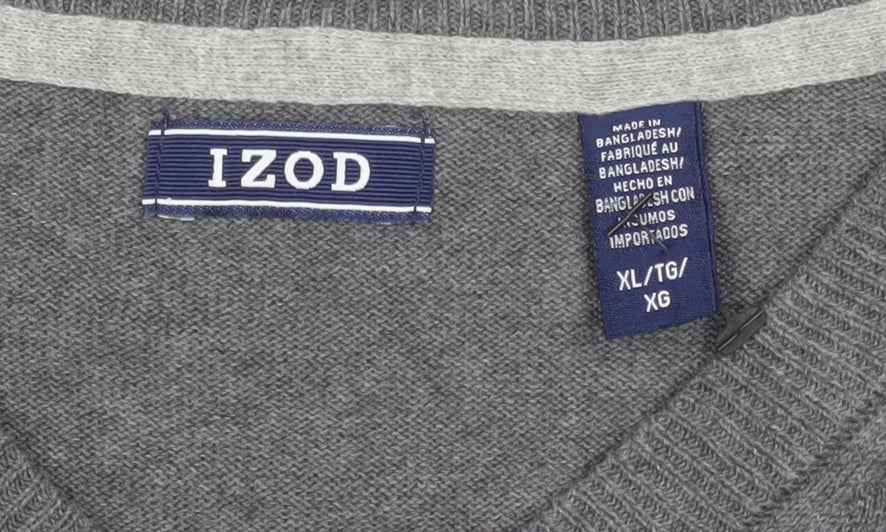 IZOD Men’s Grey Cotton V-Neck Sleeveless Vest Jumper XL