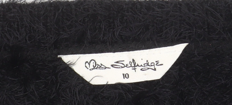 Miss Selfridge Women’s Black Fuzzy Knit Jumper Size 10