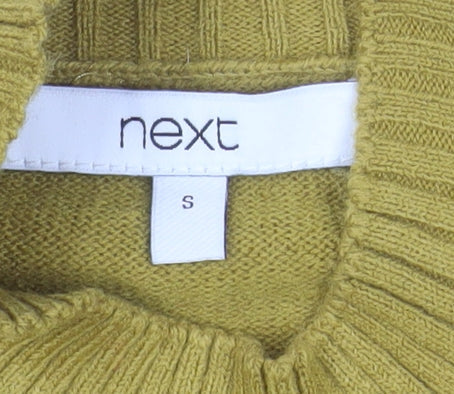 Next Women’s Yellow Roll Neck Button Detail Acrylic Jumper Size S