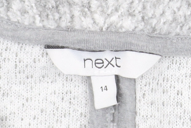 Next Women’s Grey Knit Coatigan Size 14 Long Sleeve Casual