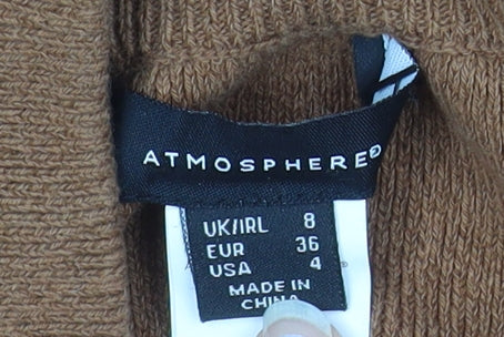 Atmosphere Women's Brown Knit Midi Button Pencil Skirt Size 8