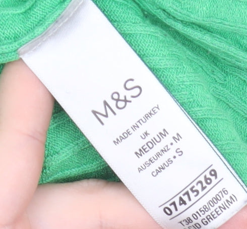 Marks & Spencer Women’s Green Viscose Polo Knit Top Size M