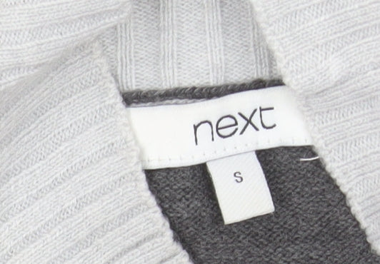 Next Women’s Grey Roll Neck Button Accent Long Sleeve Jumper Size S