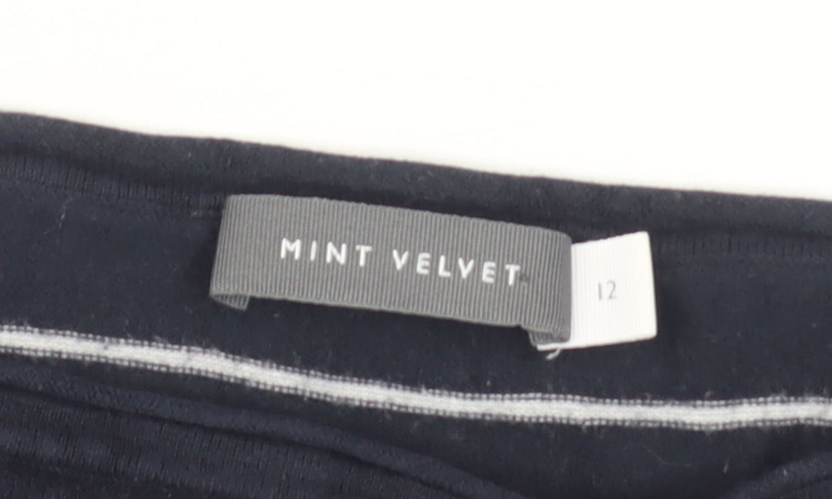 Mint Velvet Women’s Blue Striped Boat Neck Jumper Size 12