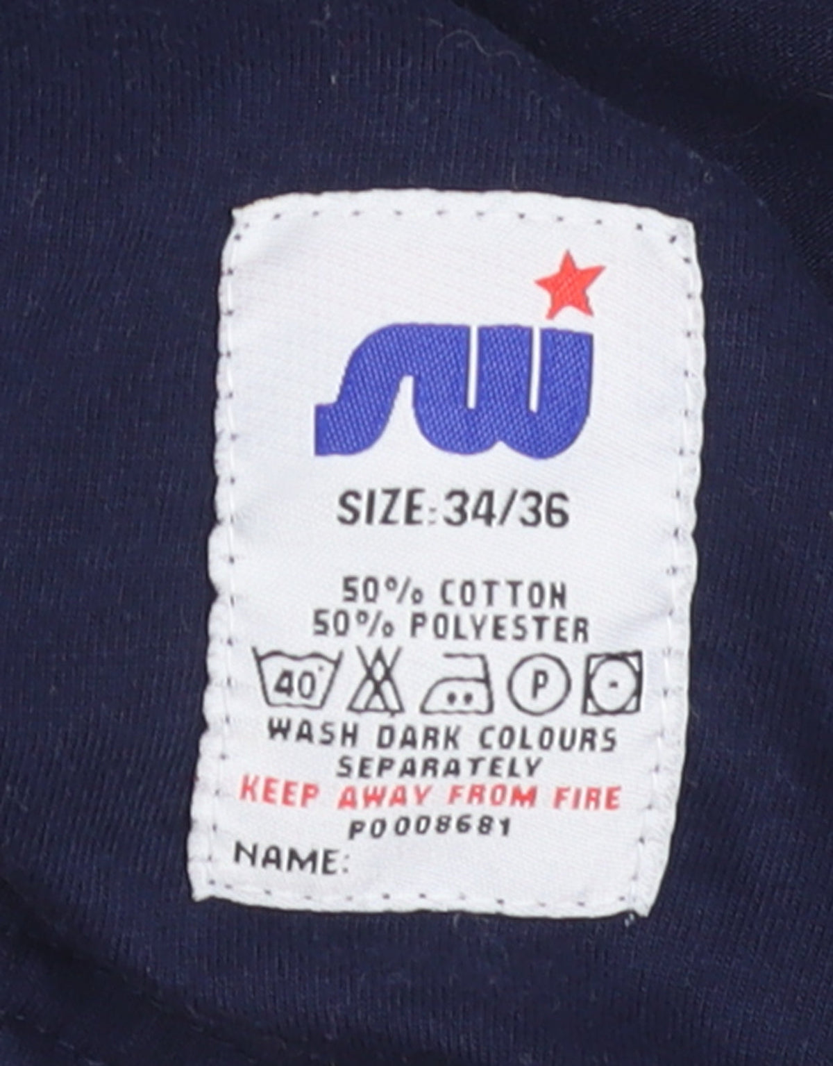SW Men’s Blue Colourblock Long Sleeve Rugby Polo Shirt Size 34