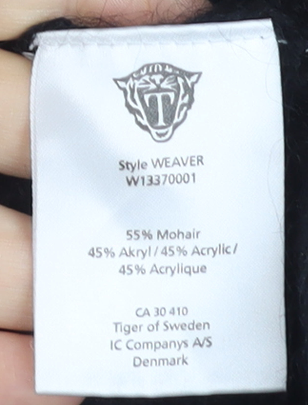 Tiger of Sweden Women Black Size S Mohair Blend Wrap Cardigan