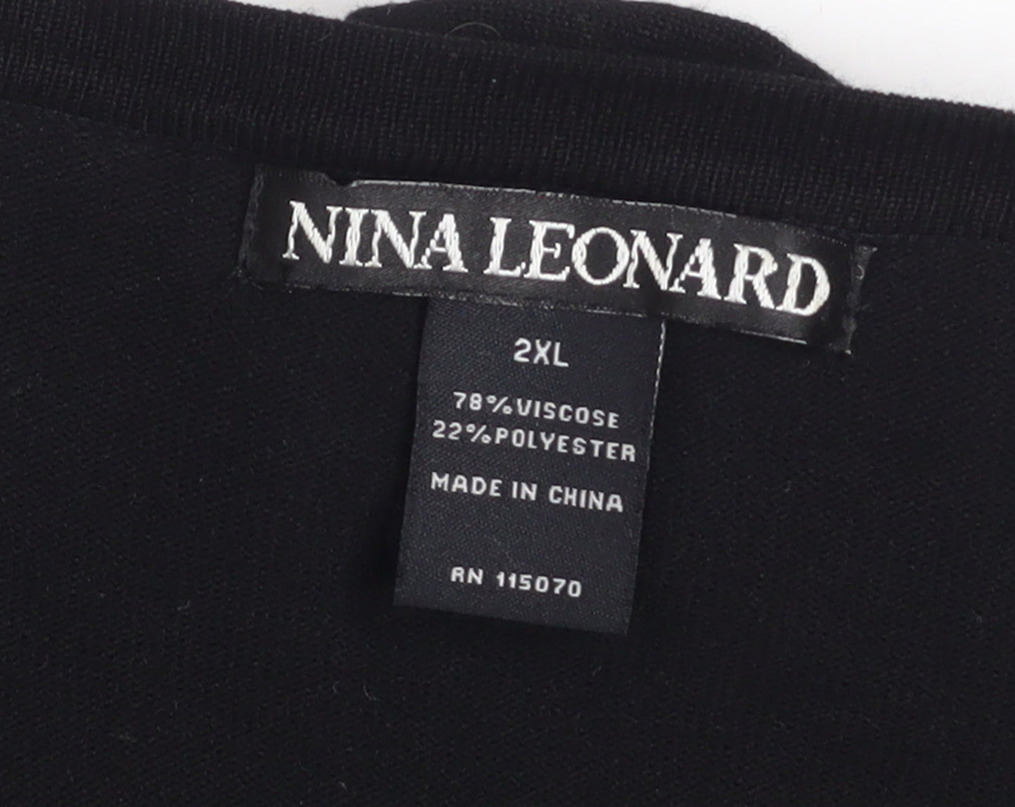 Nina Leonard Women’s Black Ruffle Edge Knit Cardigan 2XL