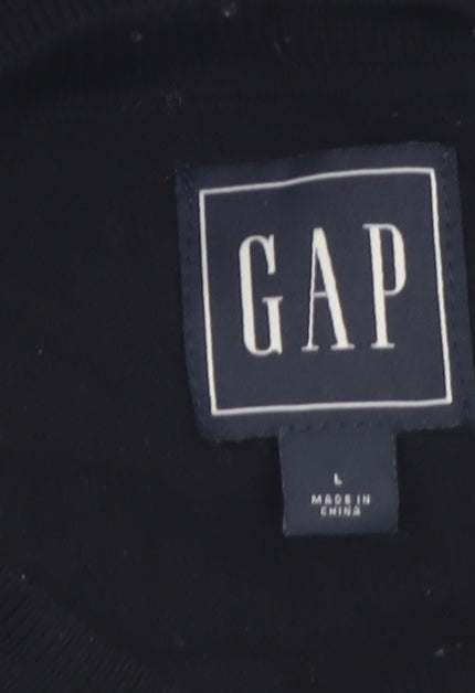 Gap Women's Black Crew Neck Cotton Blend Pullover Jumper Size L