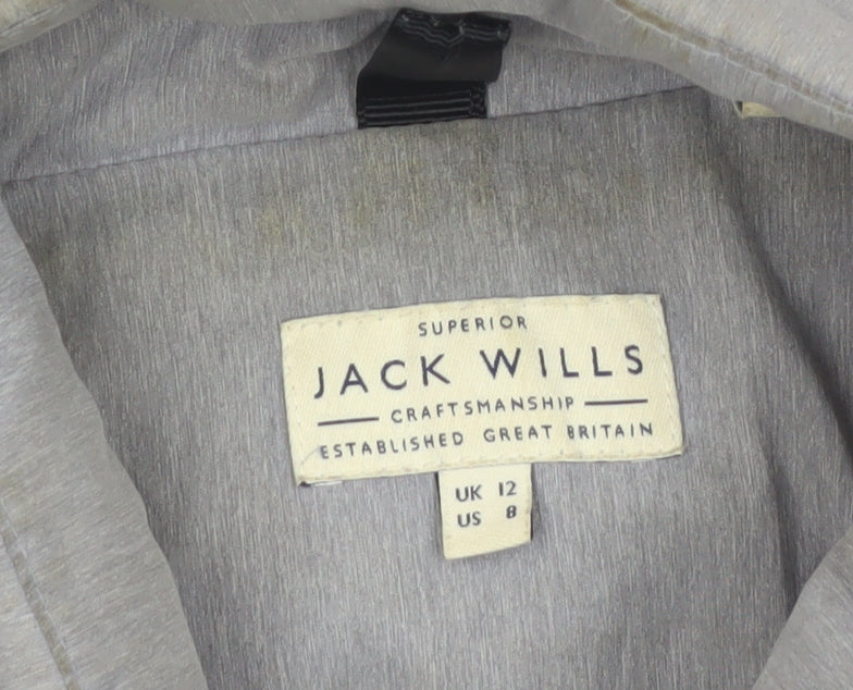 Jack Wills Womens Grey Puffer Jacket Size 12 Regular Fit