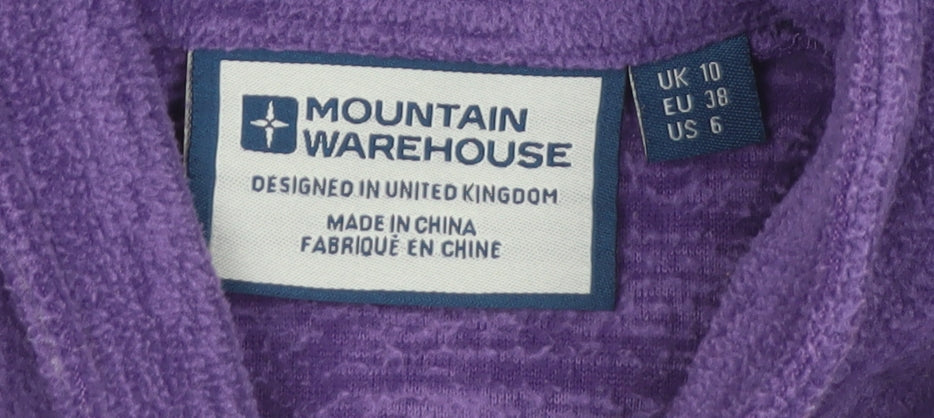 Mountain Warehouse Women Purple Size 10 1/2 Zip Fleece Pullover Sweatshirt