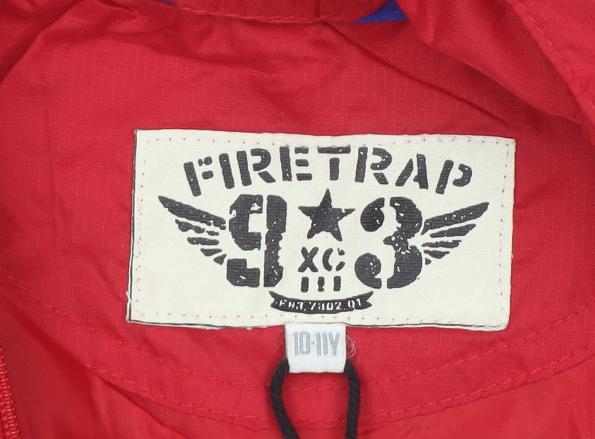 Additional view of Firetrap boys’ red hooded full zip windbreaker jacket 10-11 years