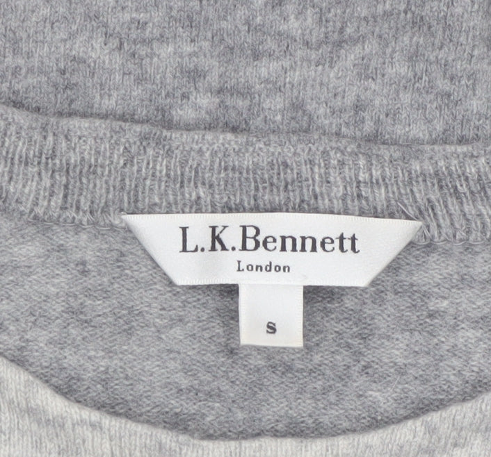 L.K. Bennett Women’s Grey Wool Cashmere Studded Pullover Jumper S