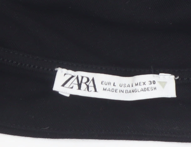 Zara Women Black Sleeveless Tank Top L Basic Stretch