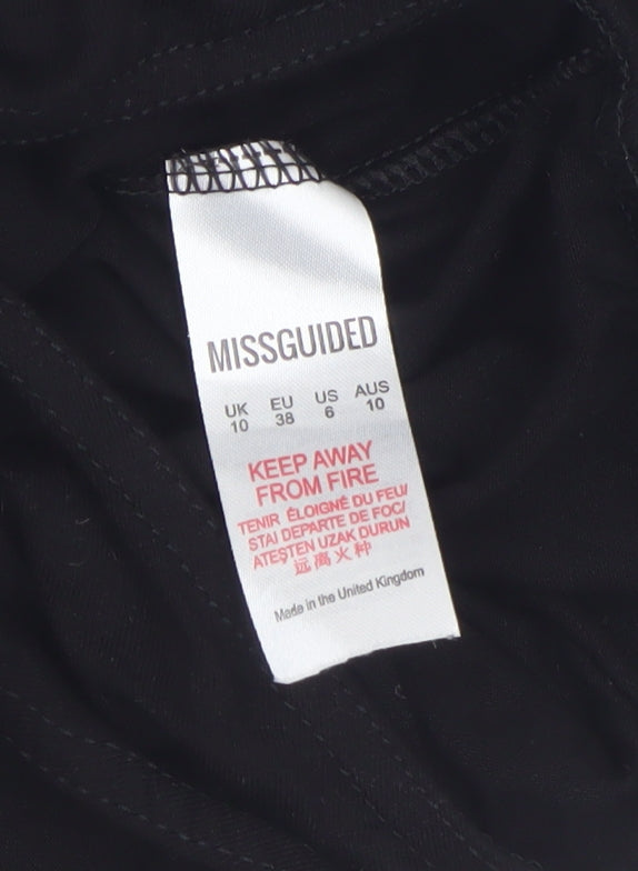 Missguided Women’s Black Off Shoulder Long Sleeve Bodysuit UK 10
