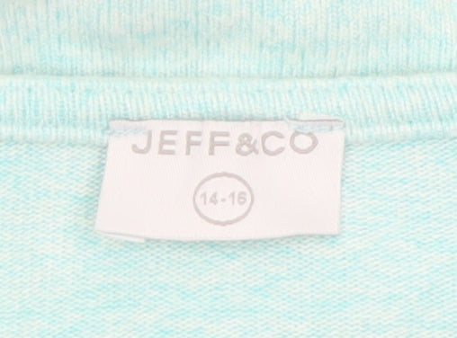 Jeff&Co Women’s Green V-Neck Button Cardigan Size 14