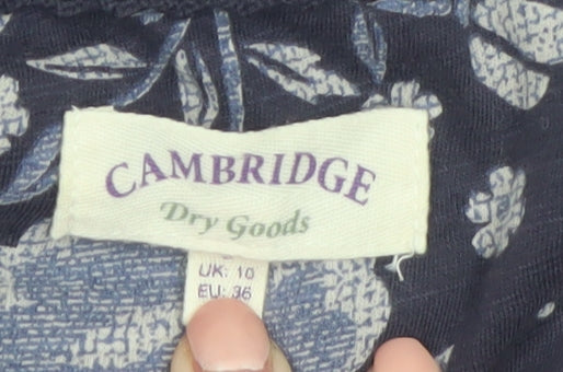 Cambridge Dry Goods Womens Blue Floral Wrap Dress UK 10 Cotton
